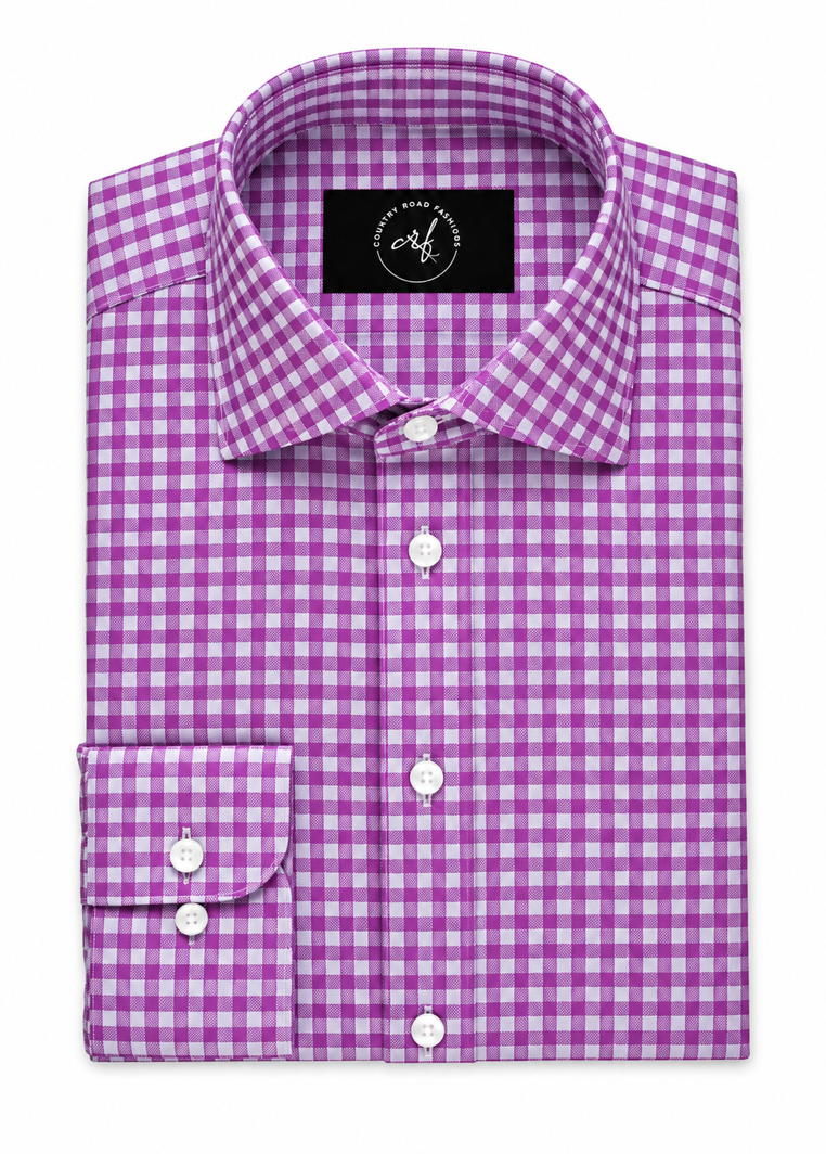 Purple Gingham Check Shirt