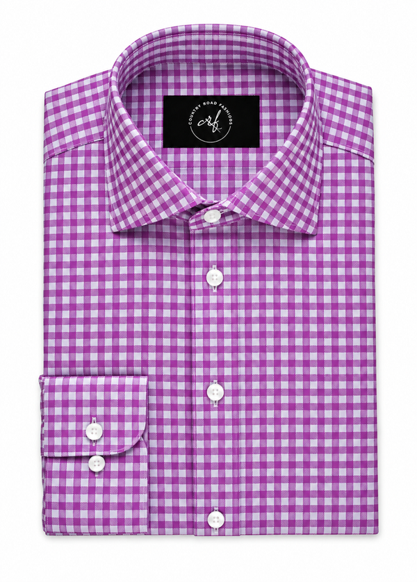 Purple Gingham Check Shirt