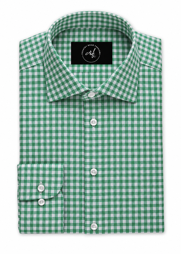 Green Gingham Check Shirt