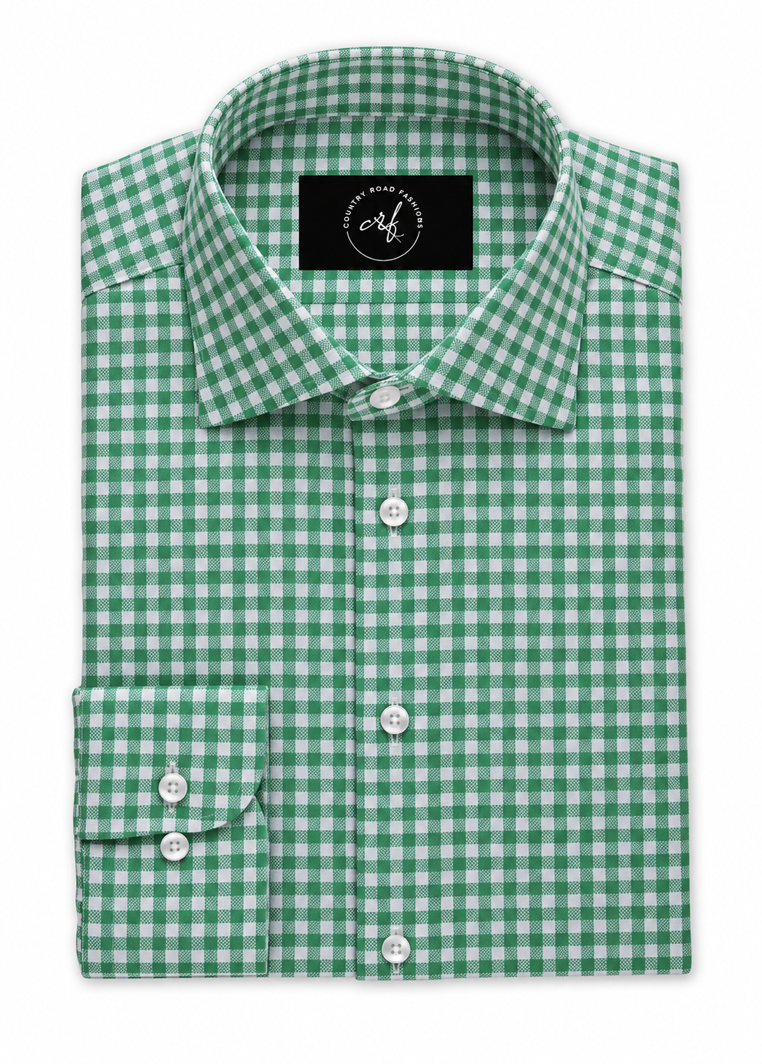 Green Gingham Check Shirt