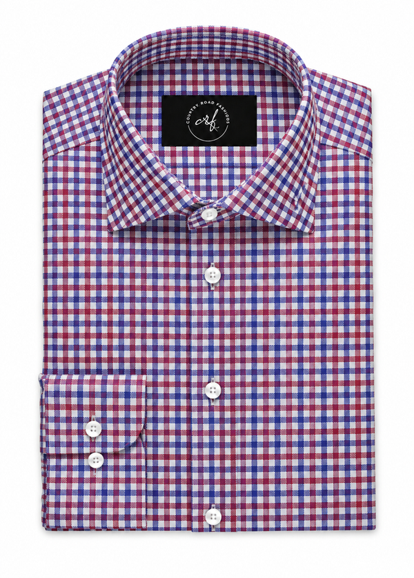 Blue & Red Gingham Check Shirt