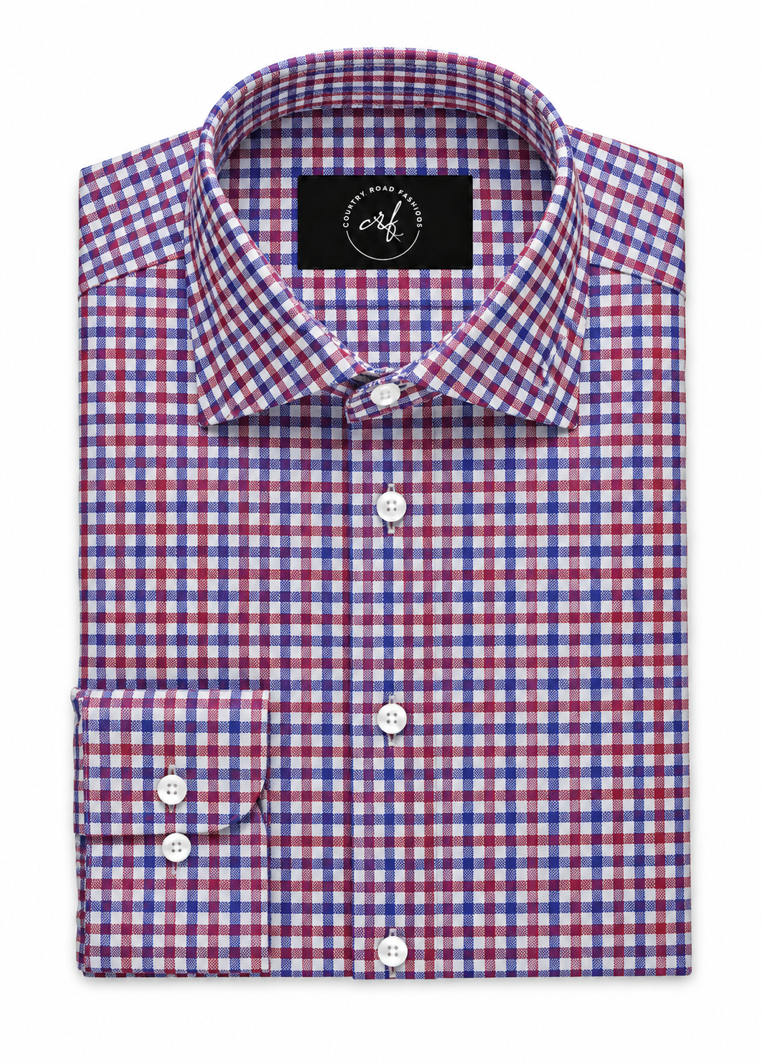 Blue &amp; Red Gingham Check Shirt
