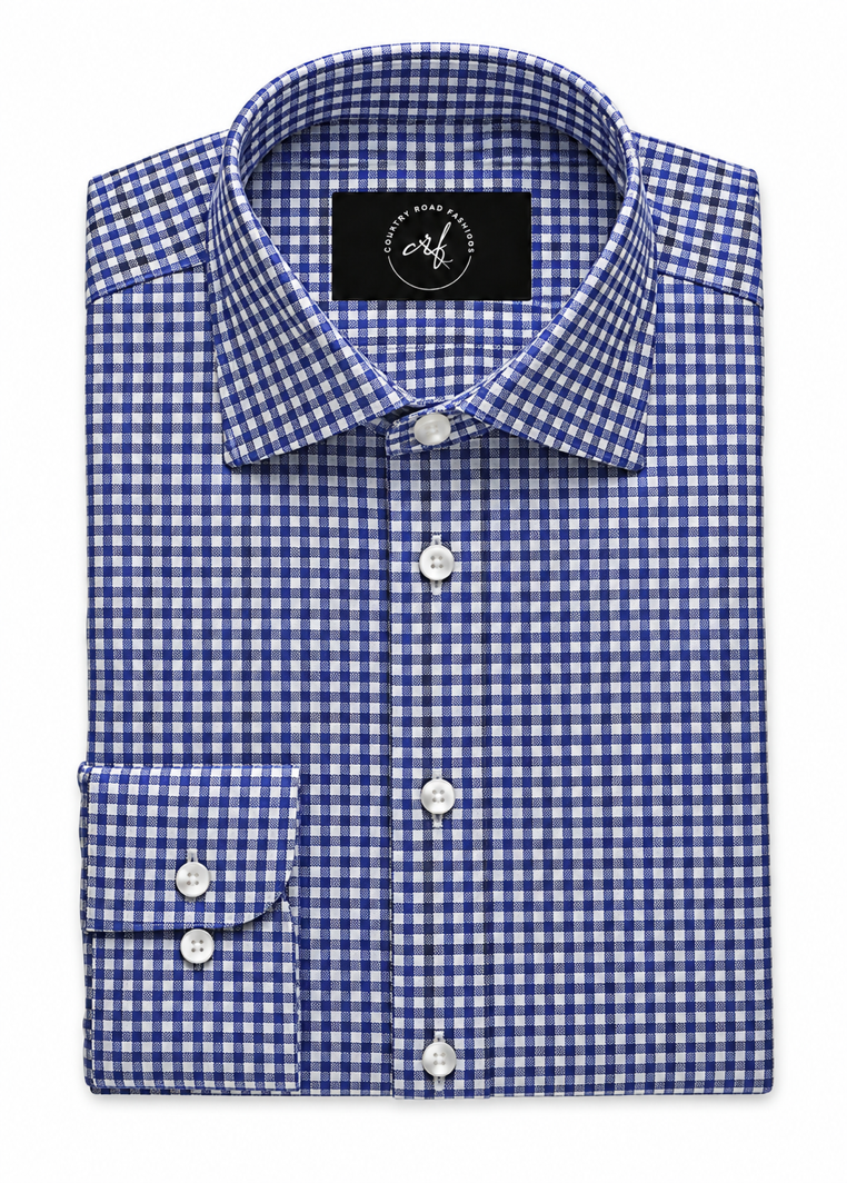 Blue & Black Gingham Check Shirt
