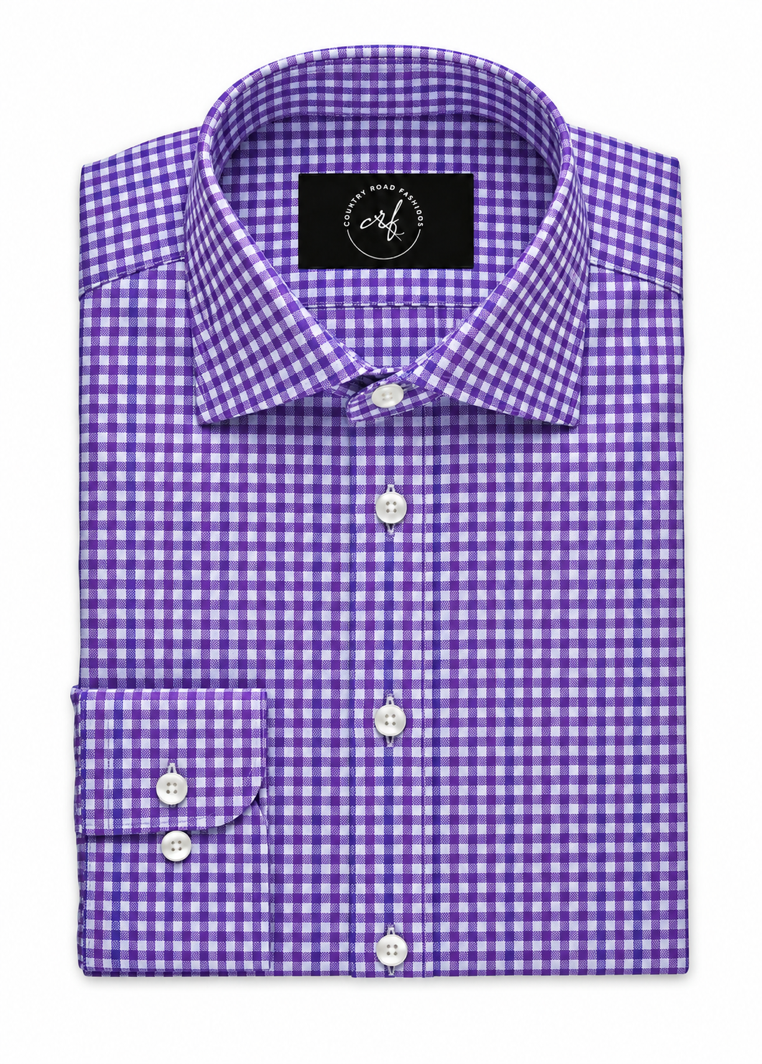 Blue & Purple Gingham Check Shirt