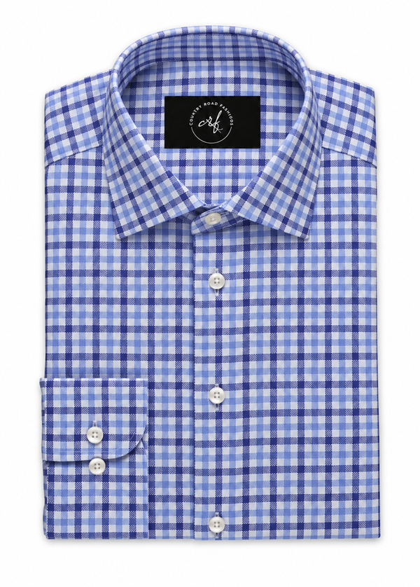Light & Dark Blue Gingham Check Shirt
