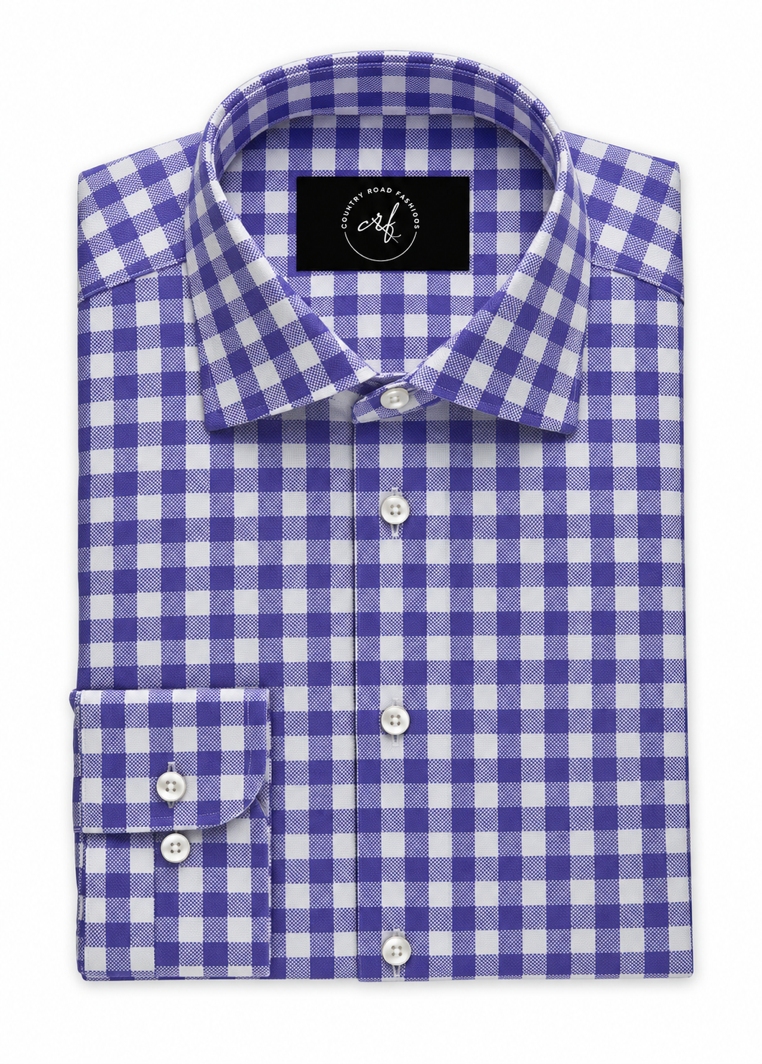 Purple Large Gingham Check Shirt