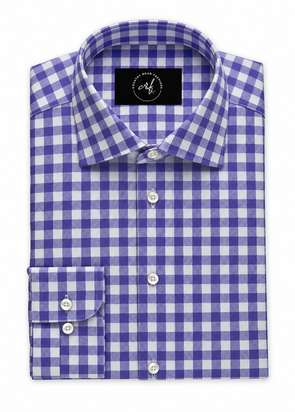 Purple Large Gingham Check Shirt