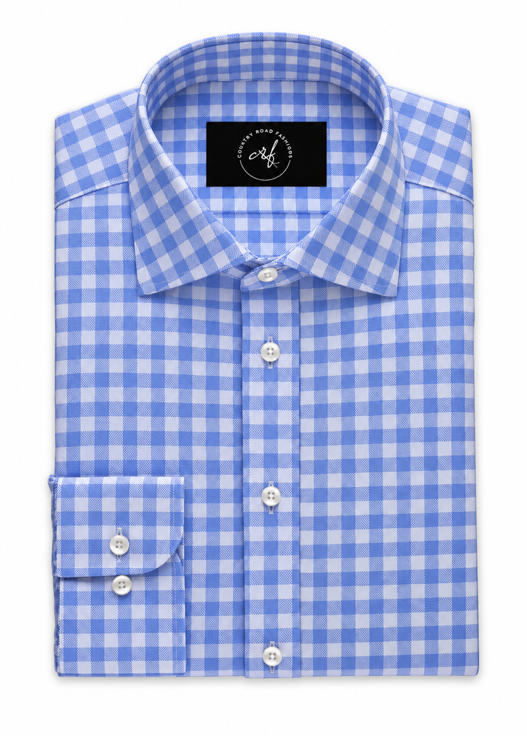 Light Blue Large Gingham Check Shirt