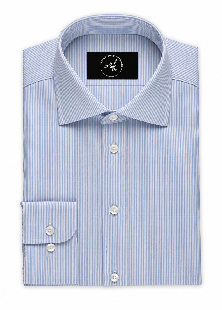 Blue On Blue Self Stripe Shirt