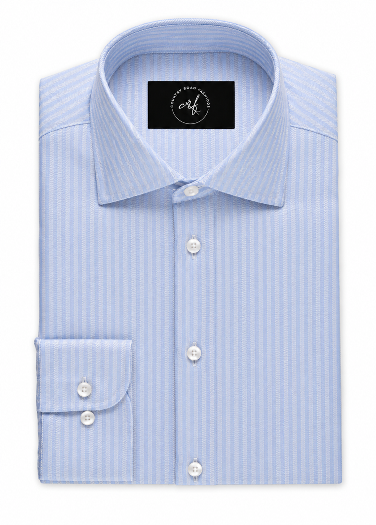 Blue On Blue Herringbone Shirt